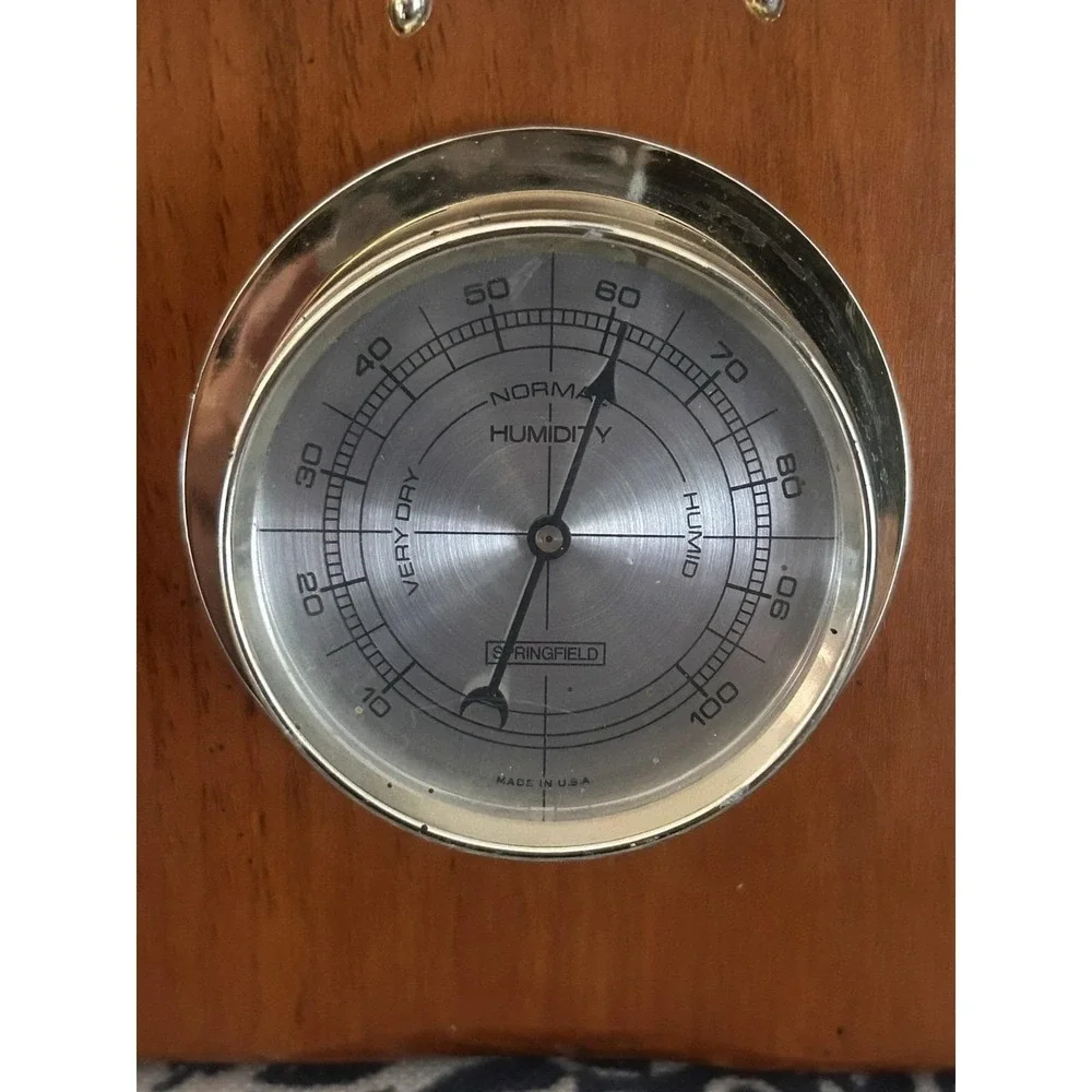 Nautical Weather Station Wall Brass Barometer Thermometer Hygrometer Decor